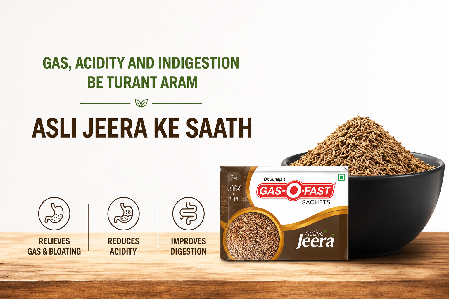 Mankind Gas-O-Fast Active Jeera [Pack of 120 sachets]