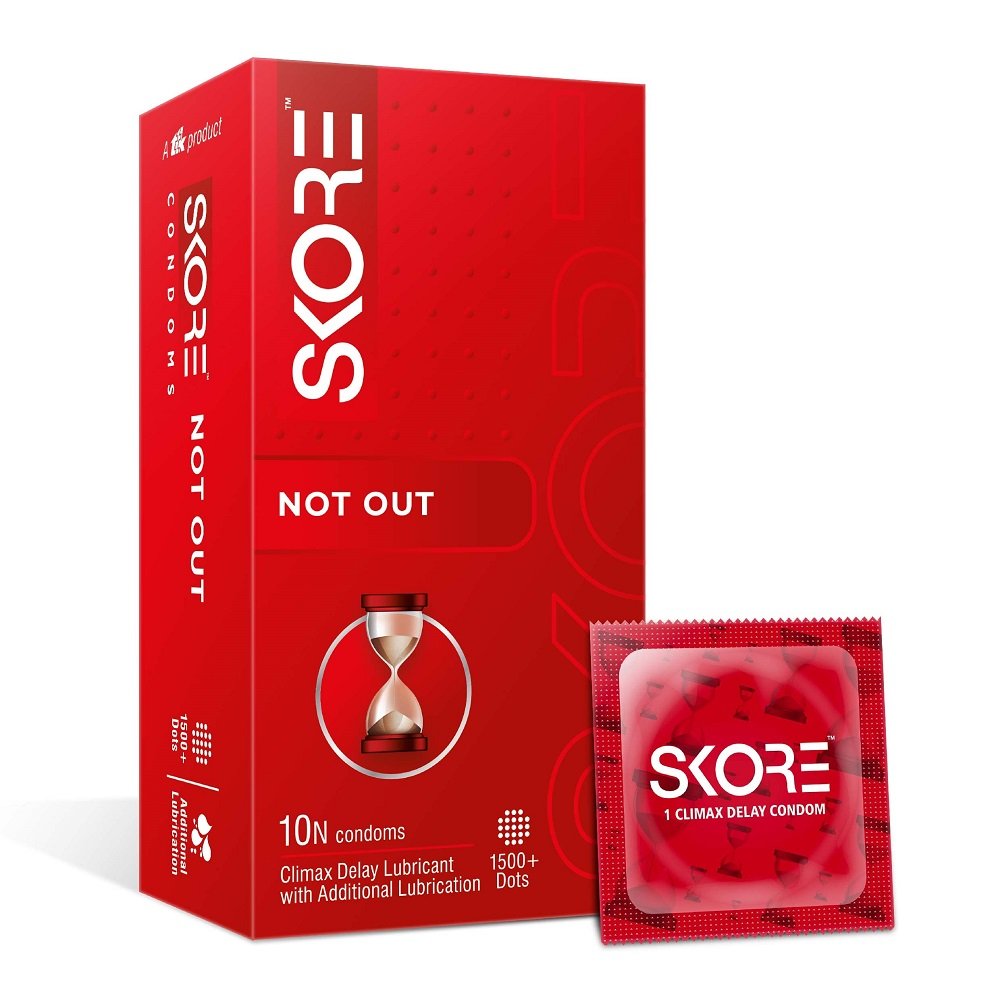 Skore Not Out Climax Delay with Additional Lubrication | Condom