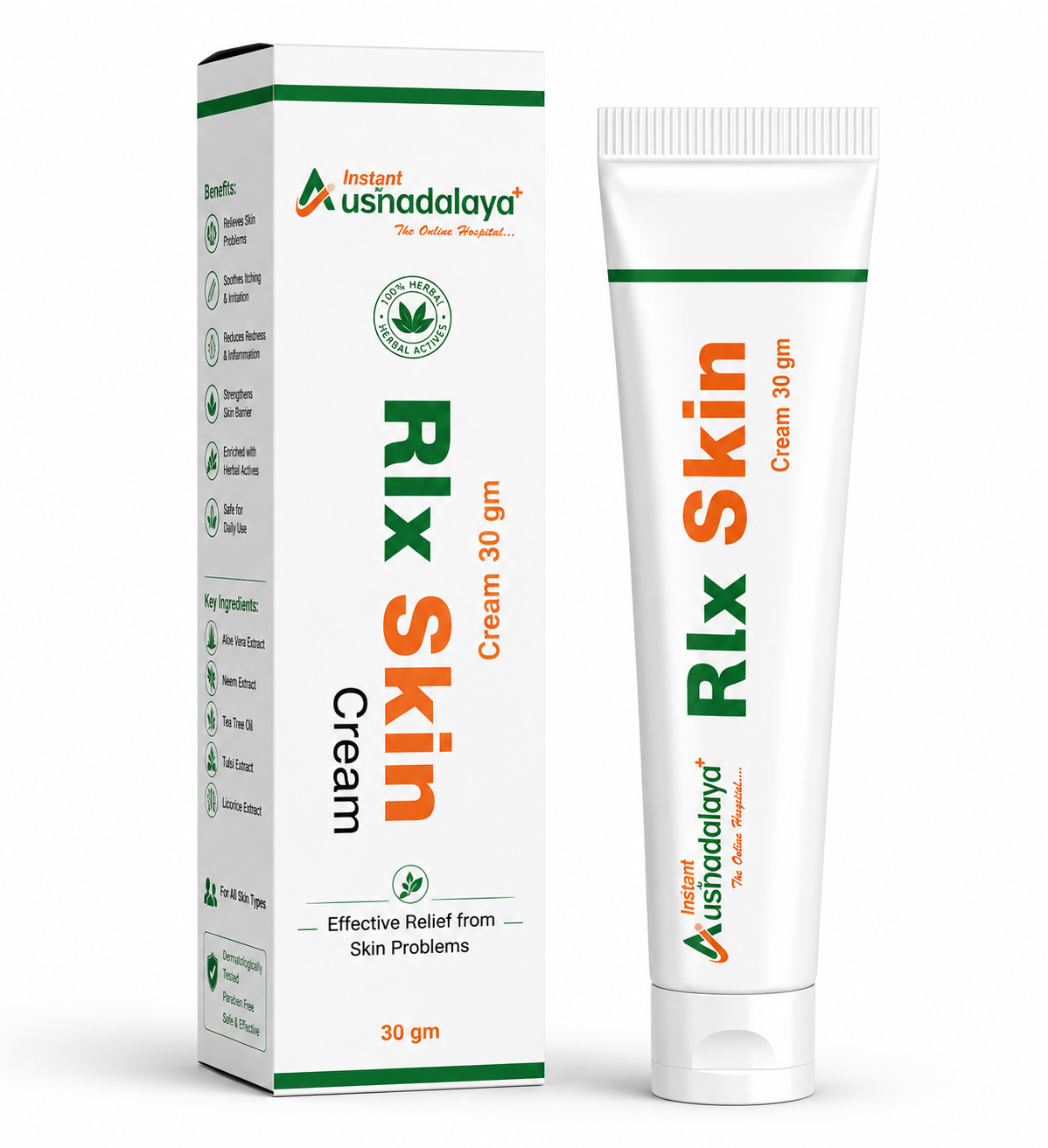 RLX Skin Cream | Ayurvedic Herbal Skin Care Cream for Itching, Redness, Dryness & Skin Irritation | Supports Healthy Skin Barrier & Natural Skin Repair | For Men & Women | 30g